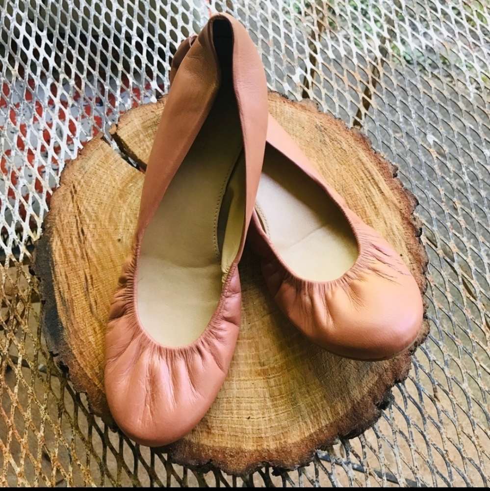 J. Crew CeCe 100% leather nude ballet flats Sz 9